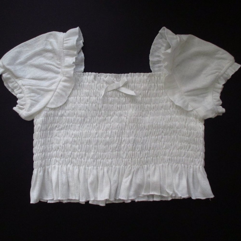 NEW FOR LOVE & LEMONS LIL' LEMONS WHITE SMOCK TOP